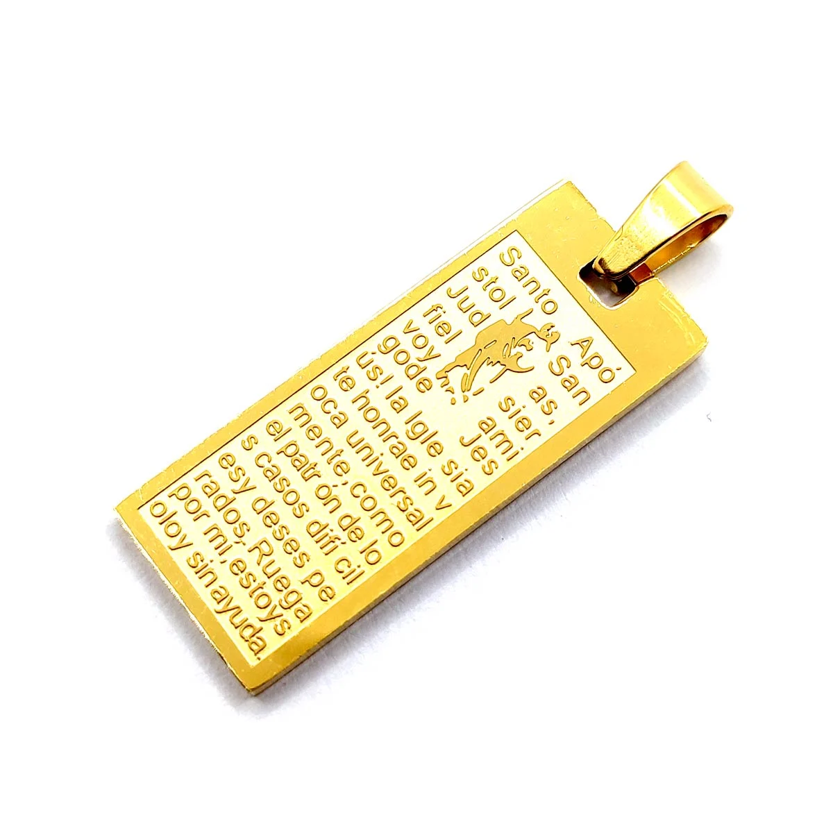 Dije Acero Dorado Medalla Santo Apóstol Siervo San Judas