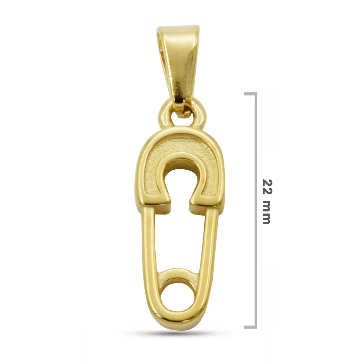 Dije Acero Dorado Mini Broche Seguro Infantil Chico 22mm