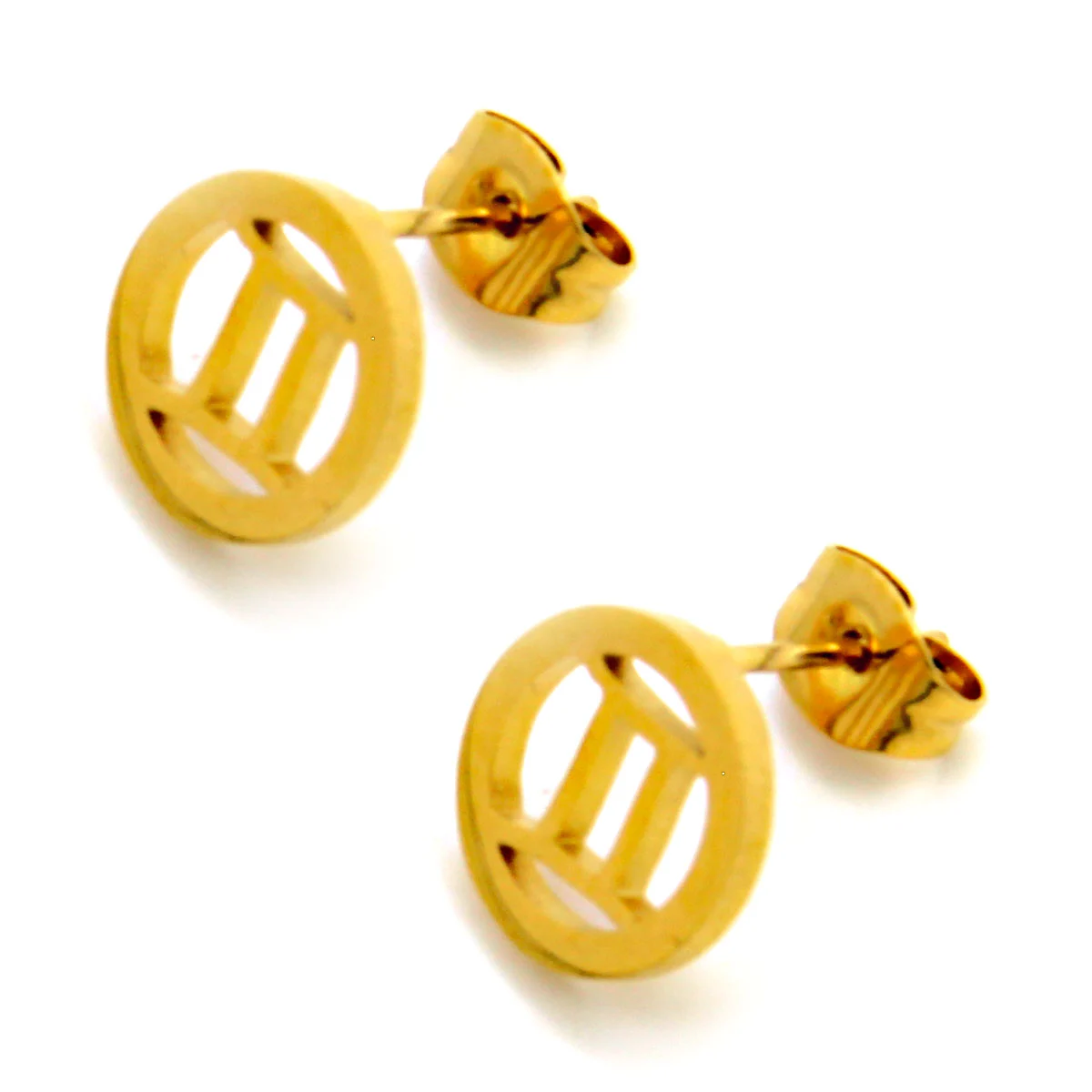 Set Joyeria Acero Dorado Signo Zodiacal Geminis