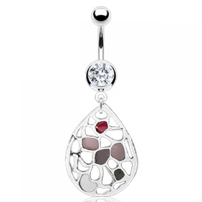 Piercing para el ombligo de Acero Estilo Red con Zirconia