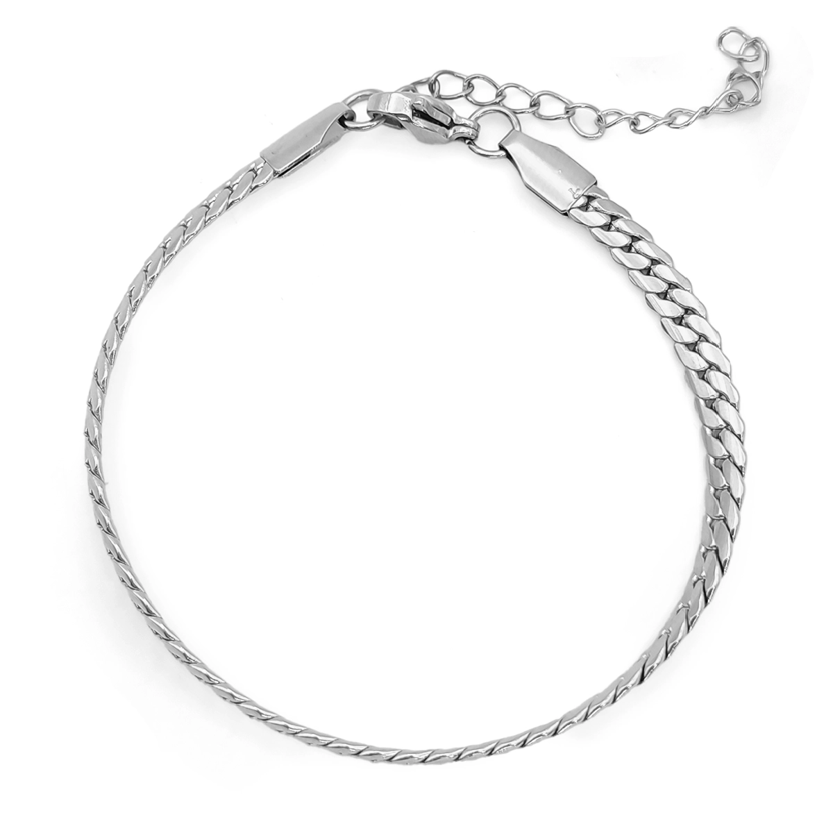 Pulsera Acero Inox Esclava Cubana Planchada Sencilla 4mm