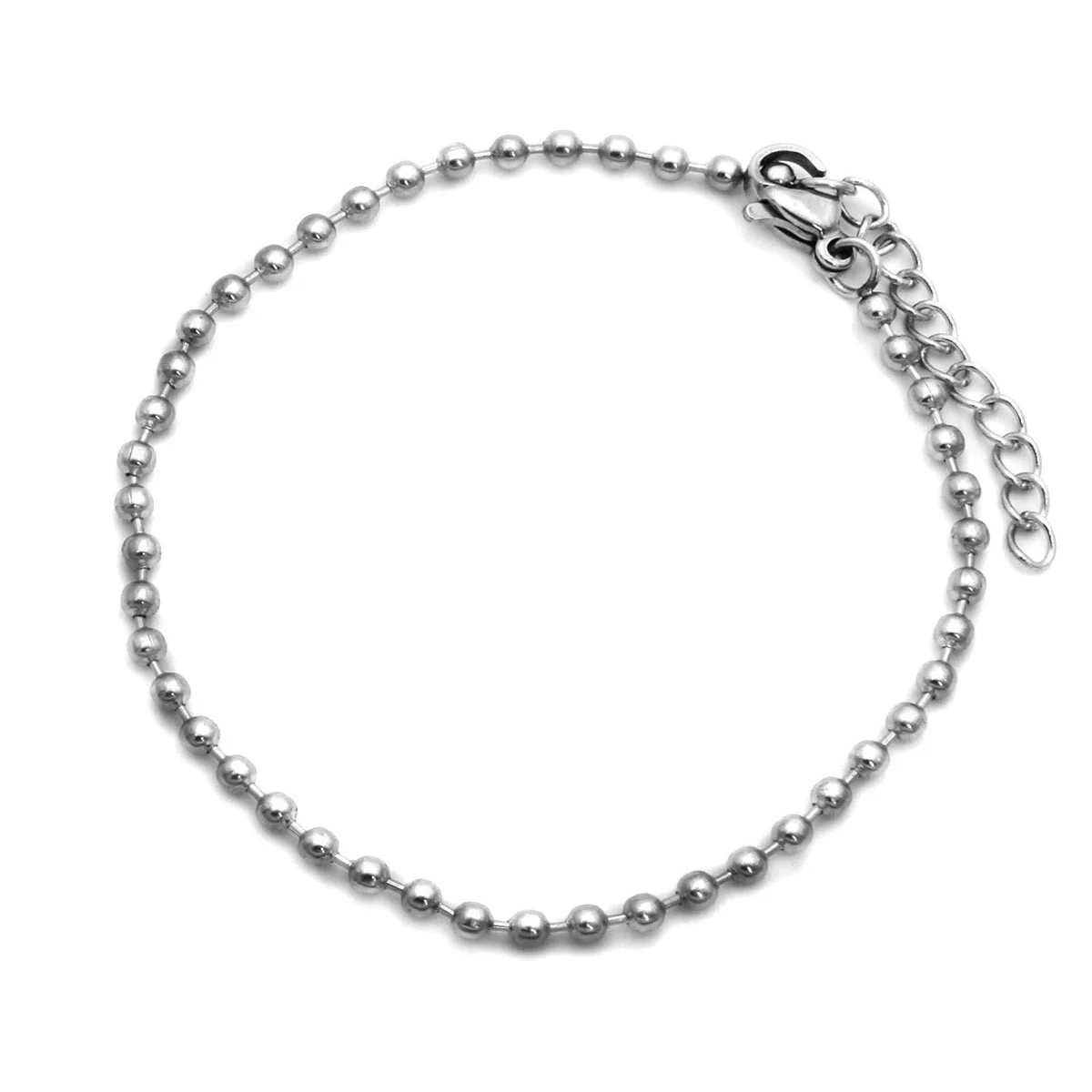 Pulsera Acero Inoxidable Plateado Eslabon Balin 2mm