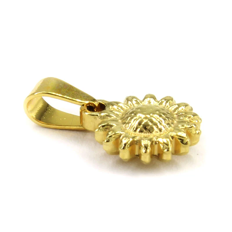 Dije Acero Dorado Girasol Heliotropismo Suerte 10mm