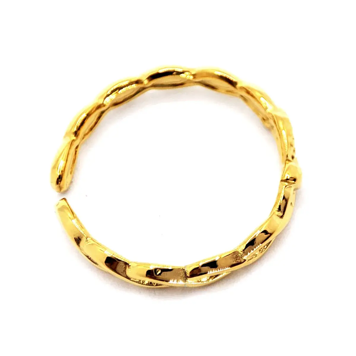 Anillo Acero Dorado Mujer Serpiente Entrelazada Ajustable