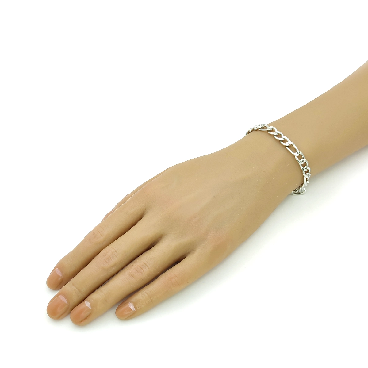 Pulsera Acero Plateado Esclava Sencilla 3x1 7 mm