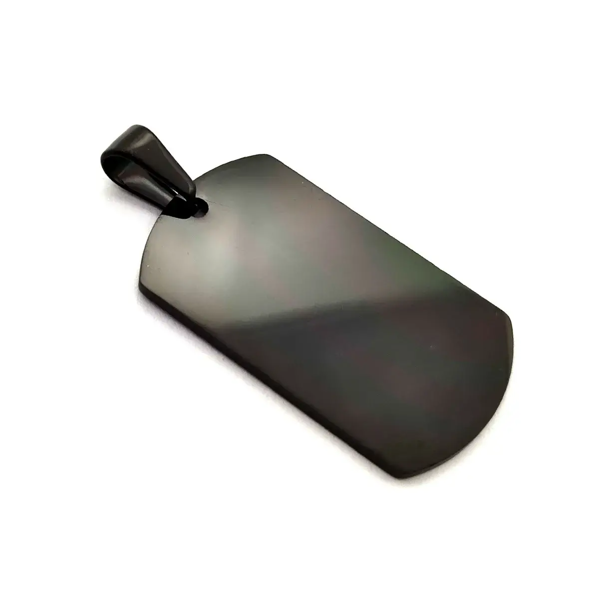 Dije Acero Inox Negro Placa Para Grabado Laser 39mm
