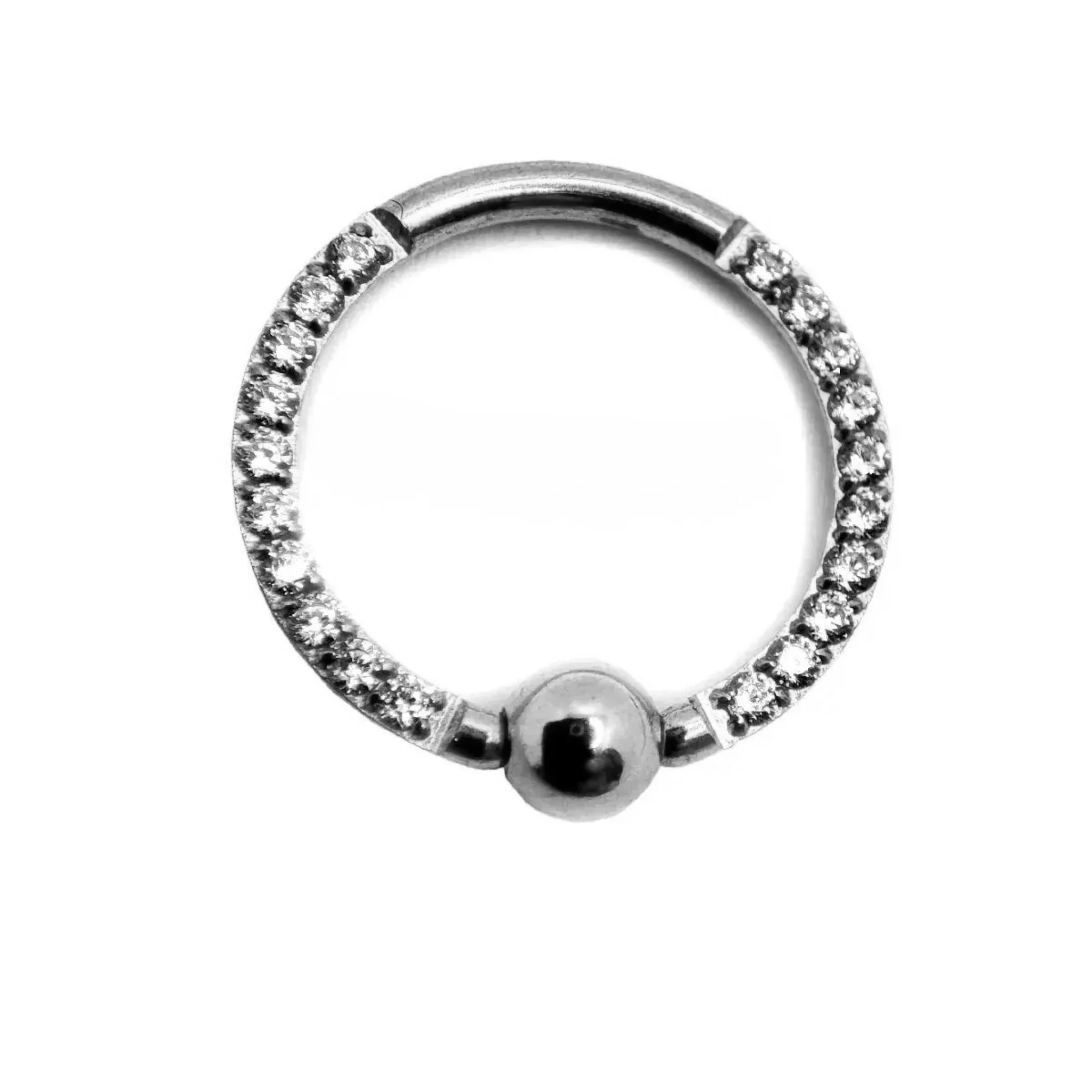 Piercing de Oreja Acero Argolla Aro Cristal Balin Captive