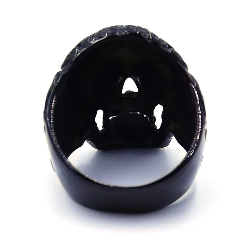 Anillo de Acero Negro Calavera Garbancera Catrina