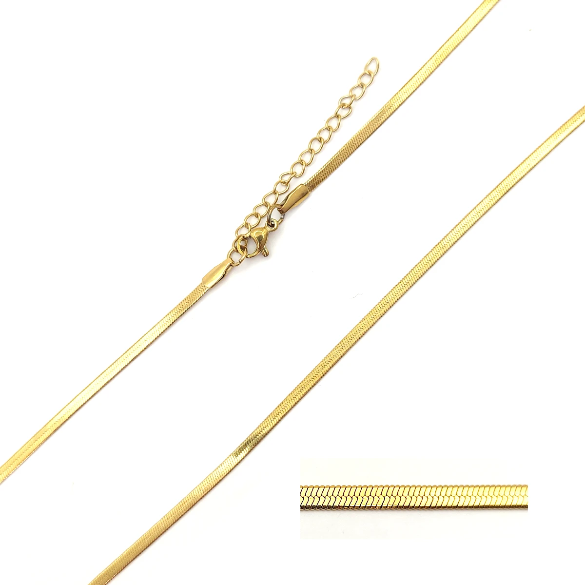 Cadena Acero Planchada Panza de Vibora Slim 2.5 mm