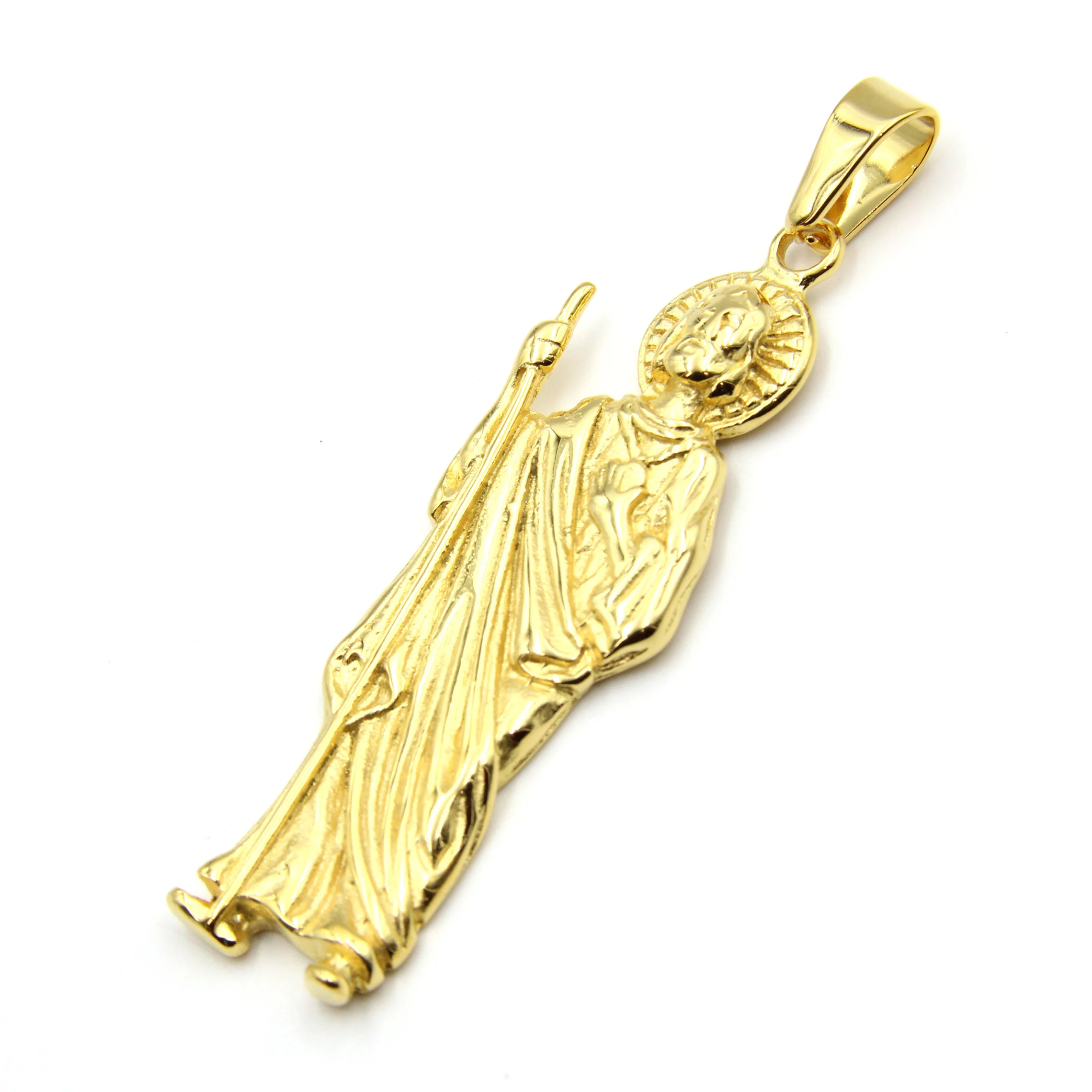 Dije Acero Inoxidable Dorado San Judas Religión 60 mm