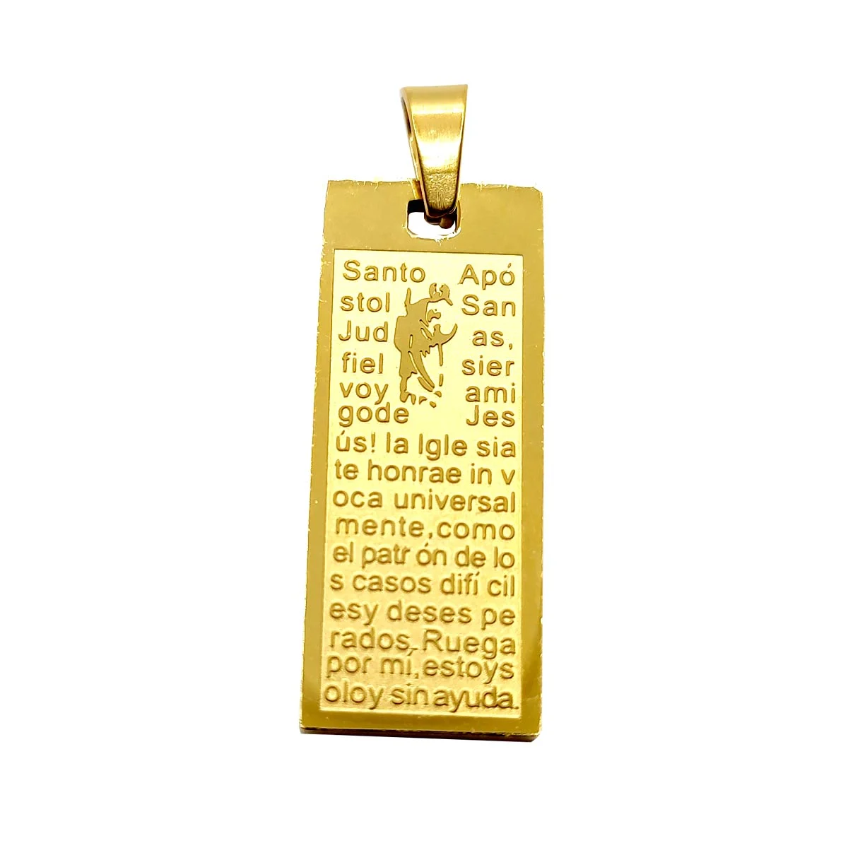 Dije Acero Dorado Medalla Santo Apóstol Siervo San Judas