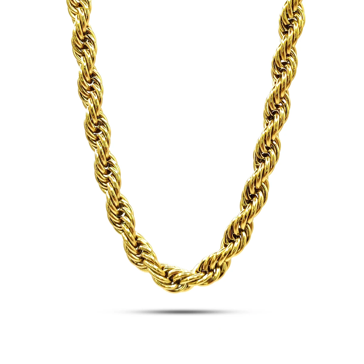 Cadena Acero Dorado Torzal Gargantilla Choker Grueso
