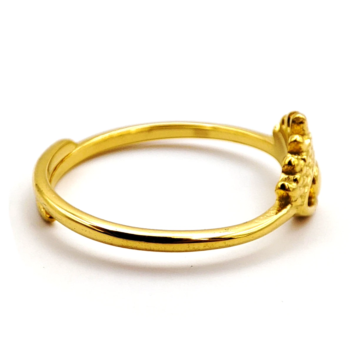 Anillo Acero Inox Dorado Ojo Místico Corona Ajustable