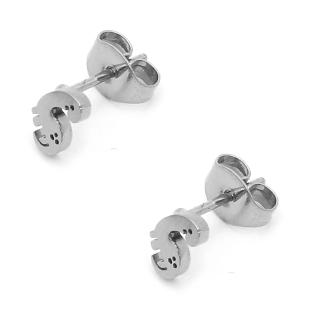 Aretes Acero Inox Plateado Tipo Broquel Dinosaurios