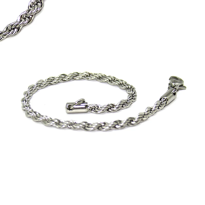 Pulsera Brazalete Esclava Acero Torzal Plateado