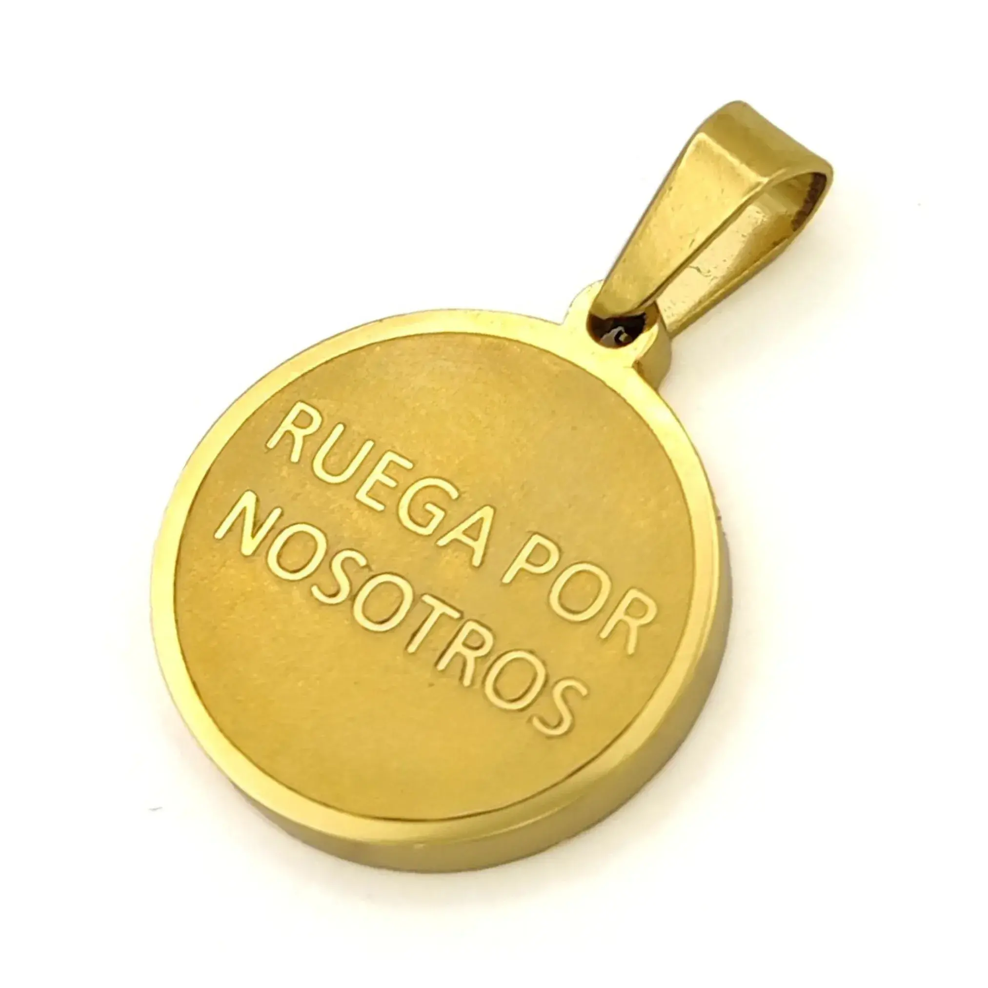 Dije Acero Dorado Espiritu Santo Paloma Medalla Cristales