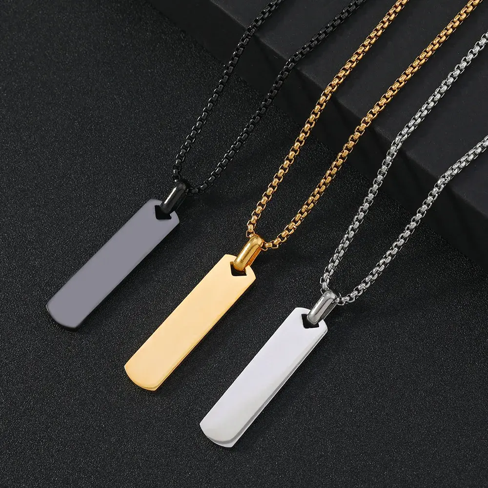 Collar Acero Inox Pilar Barra Rectangular Redondeada