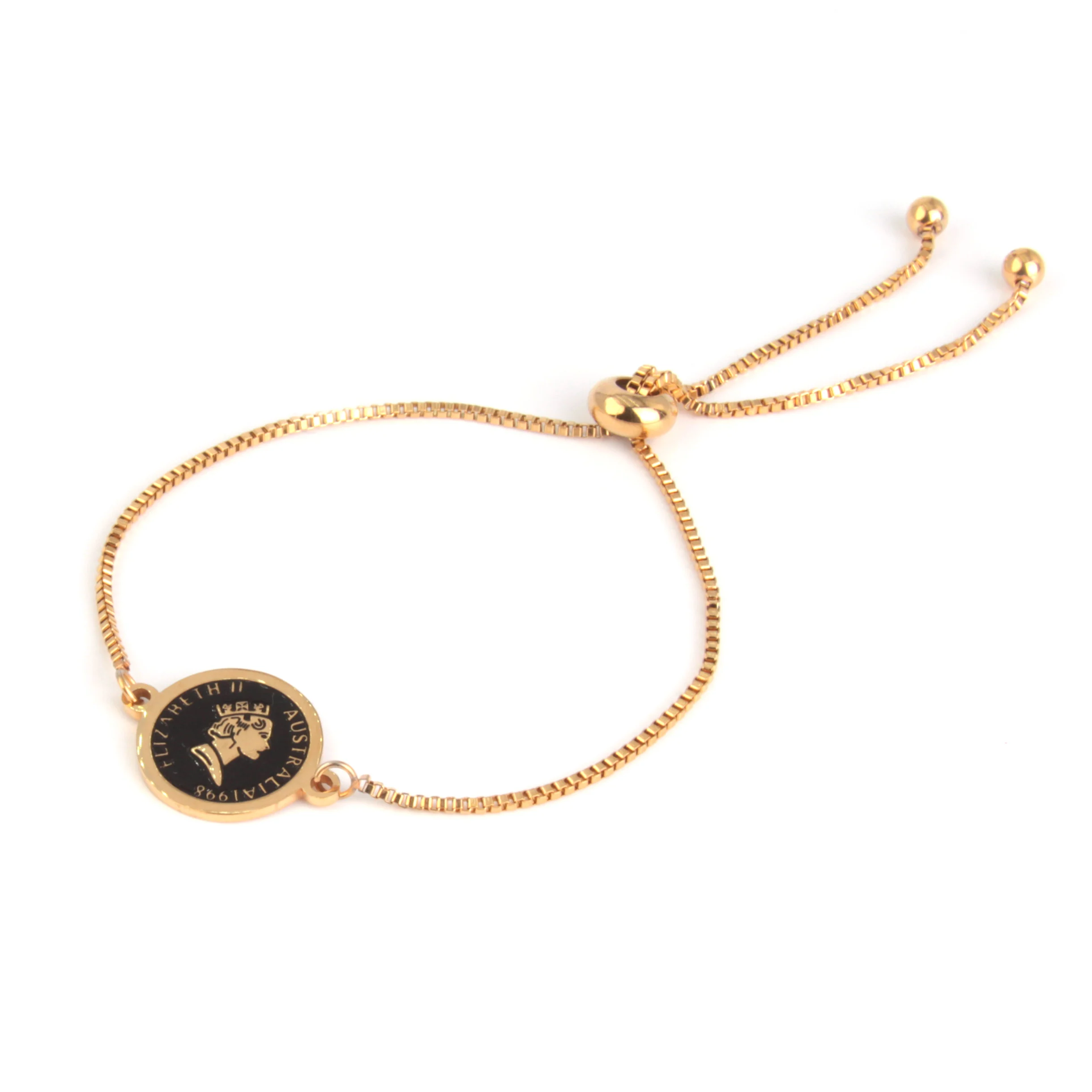 Pulsera Ajustable Acero Dorado Reyna Elizabeth II