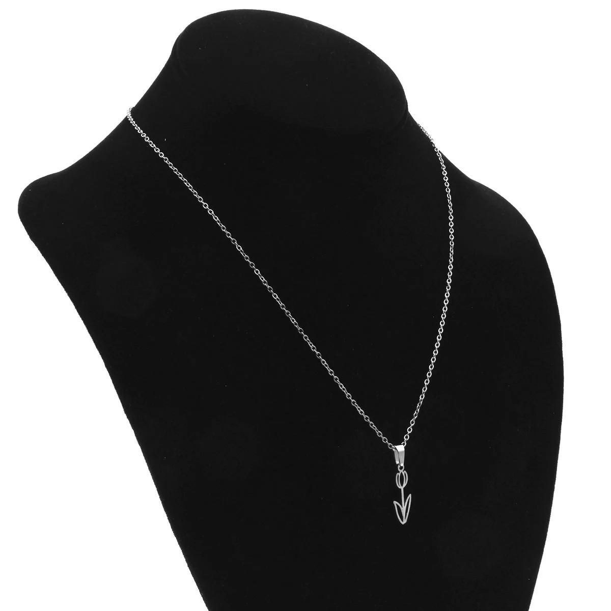 Set Joyeria Acero Plateado Bella Flor Romantica Tulipan