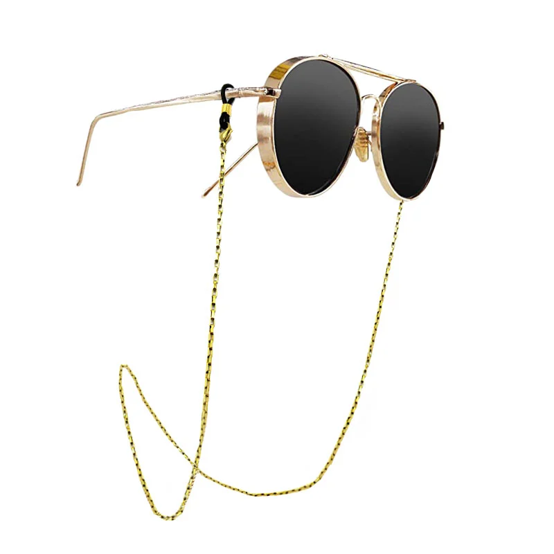 Cadena Lentes  Acero Inoxidable Dorado Rectangular 2mm