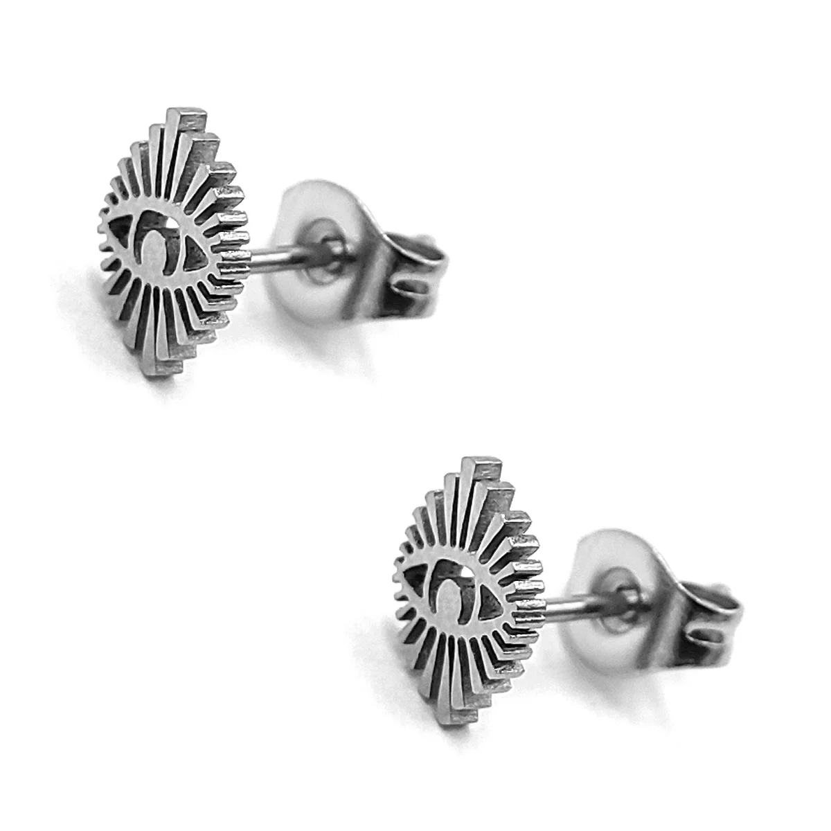 Set Joyeria Acero Inoxidable Plateado Ojo Protector Luz