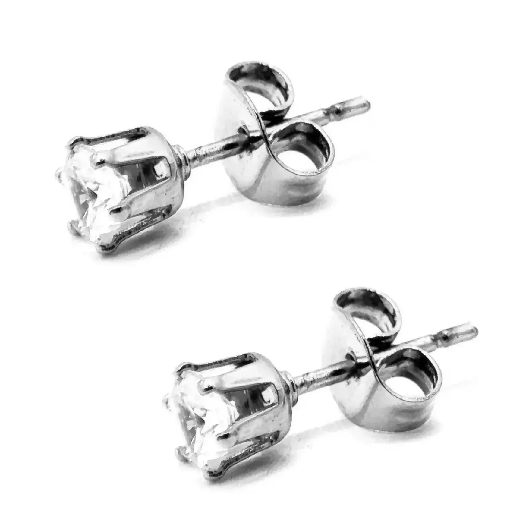 Set Aretes Acero Plateado Broqueles Flechas Triangulo