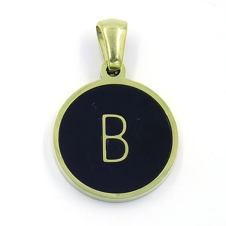 Dije Acero Dorado Botón Maquina Escribir Letra B