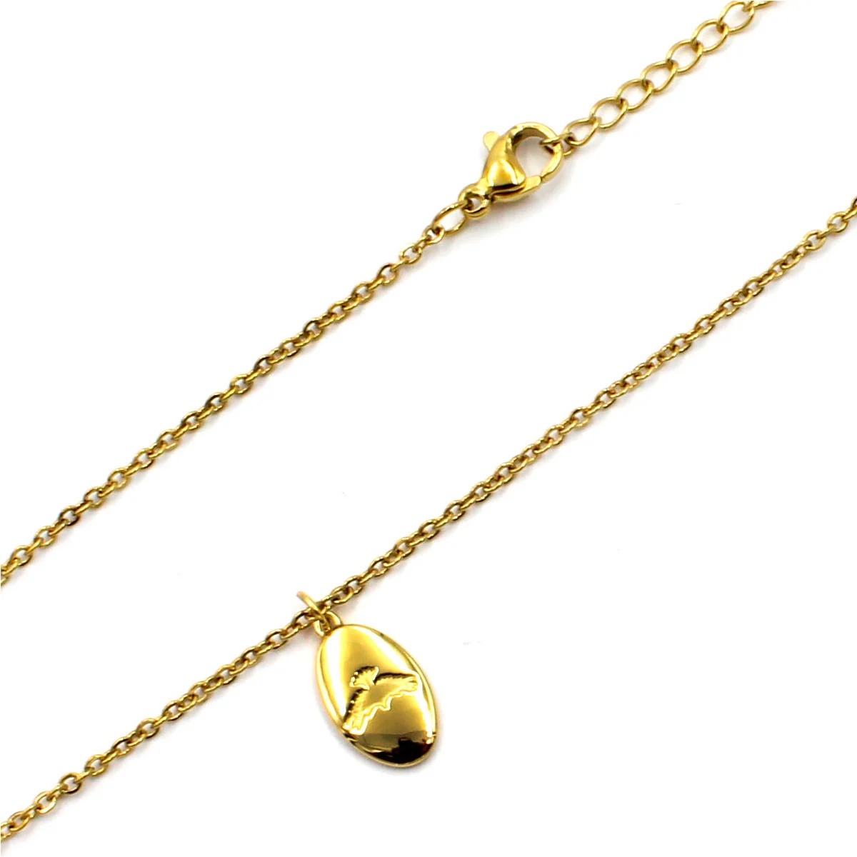 Collar Acero Inoxidable Dorado Paloma Espiritu Santo