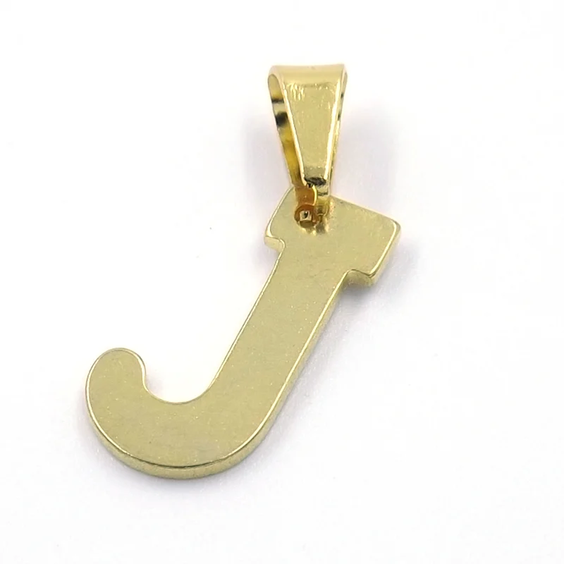 Dije de Acero Dorado Letra J Pequeña Alfabeto