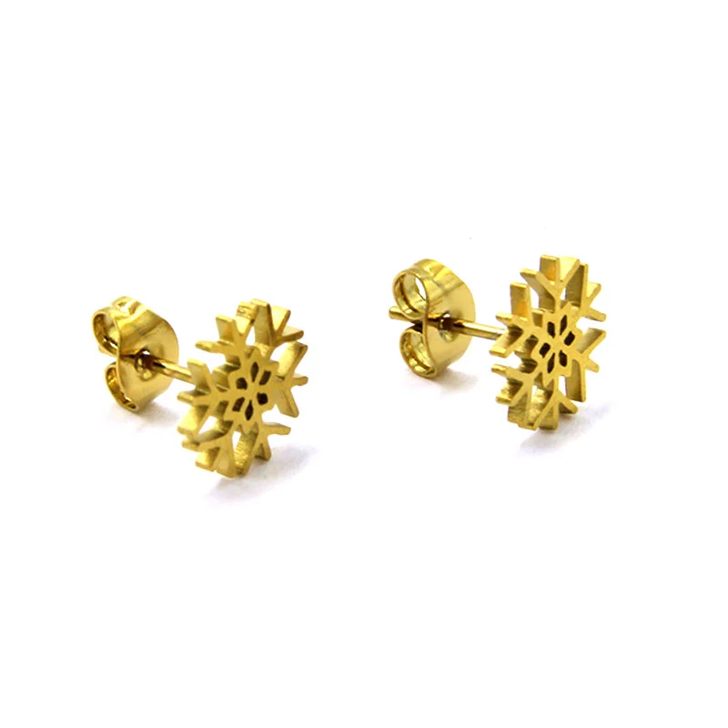 Set Joyeria Acero Inoxidable Dorado Copo Copito Nieve