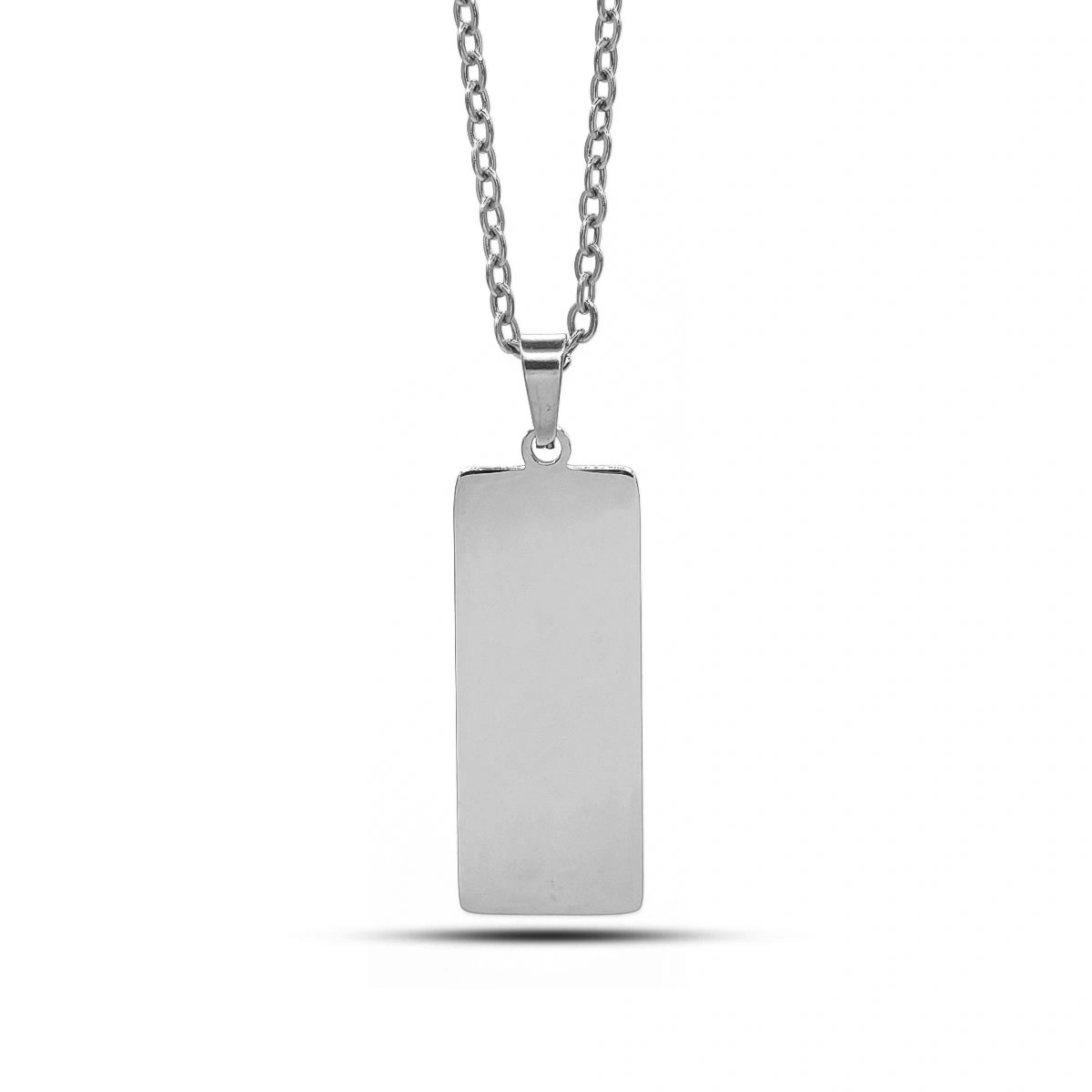 Collar Acero Placa Lisa Rectangular Para Grabado 30 mm