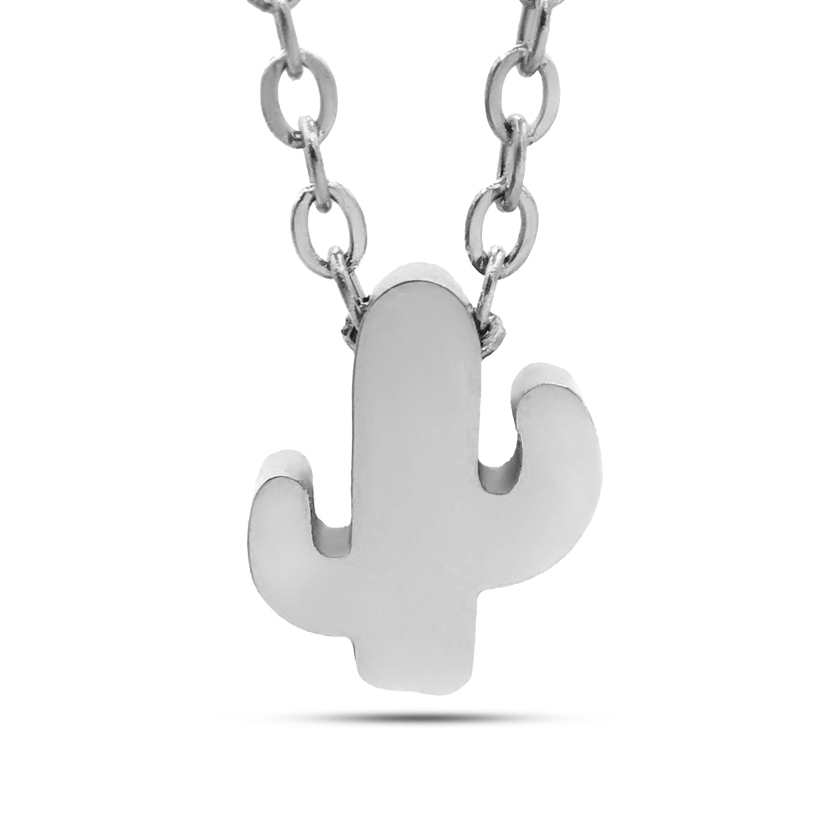 Collar Acero Inox Mini Cactus Sahuaro Liso 10 mm
