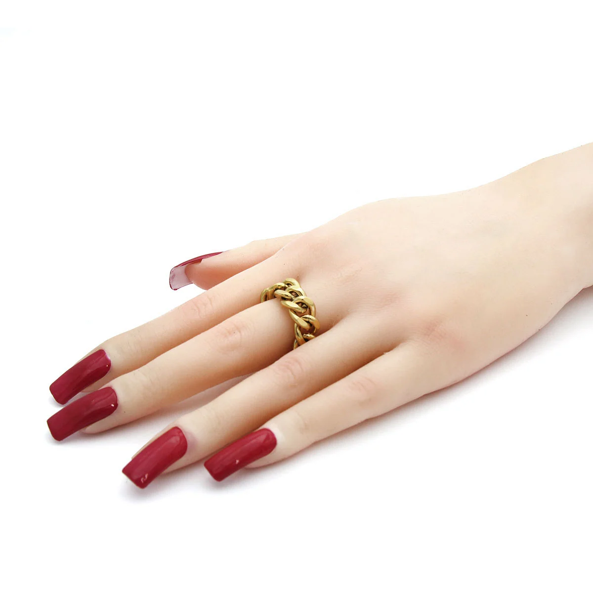 Anillo Acero Inoxidable Dorado Tipo Barbada 9mm