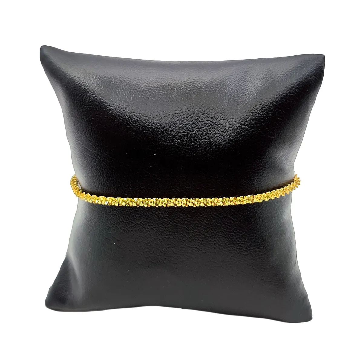 Pulsera Acero Inox Dorado Torcida Estrellada Delgada