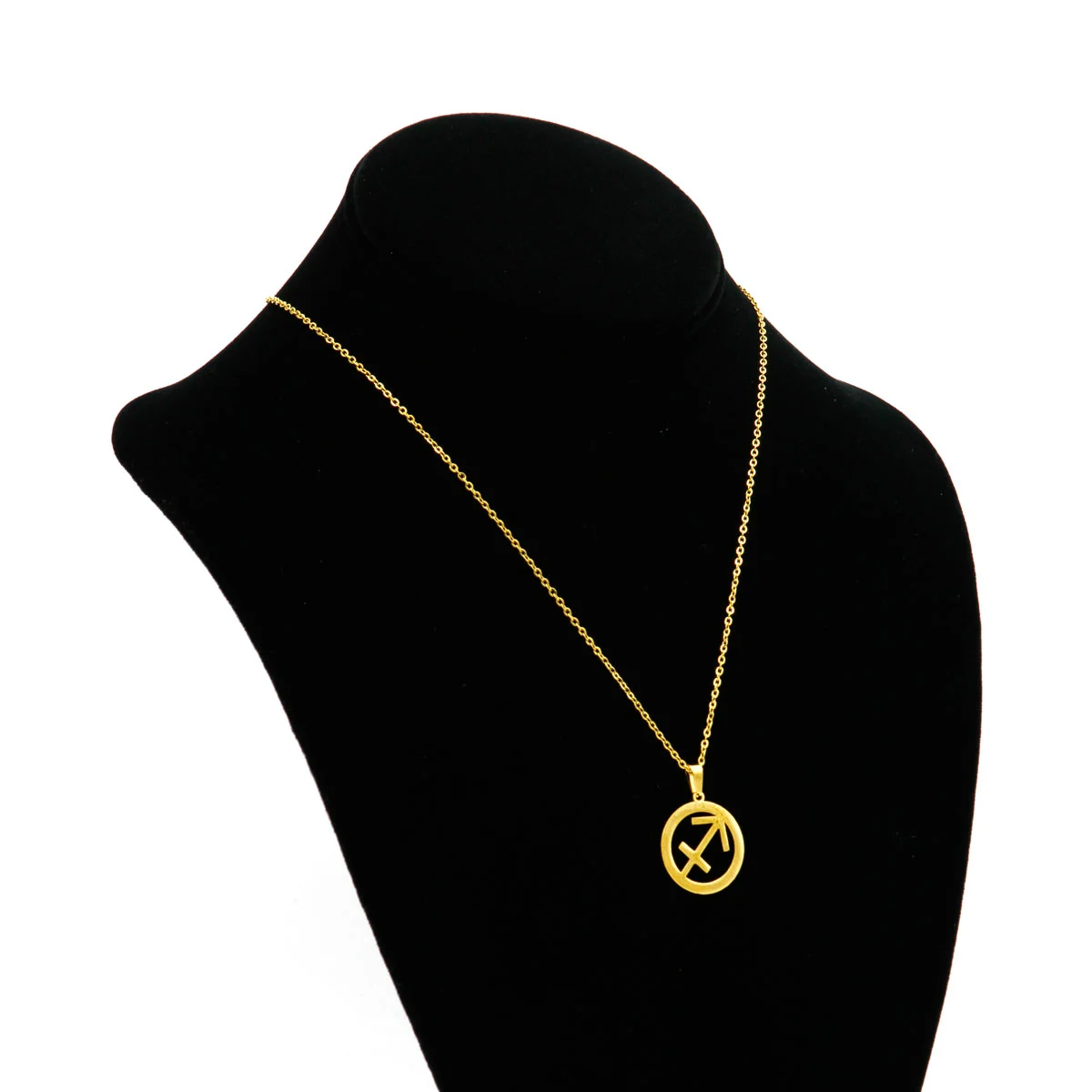Set Joyeria Acero Dorado Signo Zodiacal Sagitario