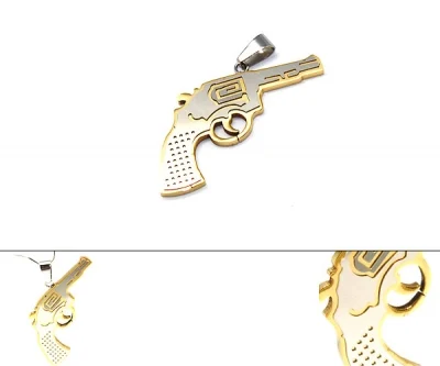 Dije de Acero Inoxidable Diseño Pistola