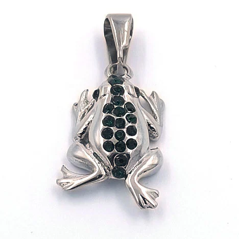 Dije de Acero Inoxidable Rana Mística con Zirconia