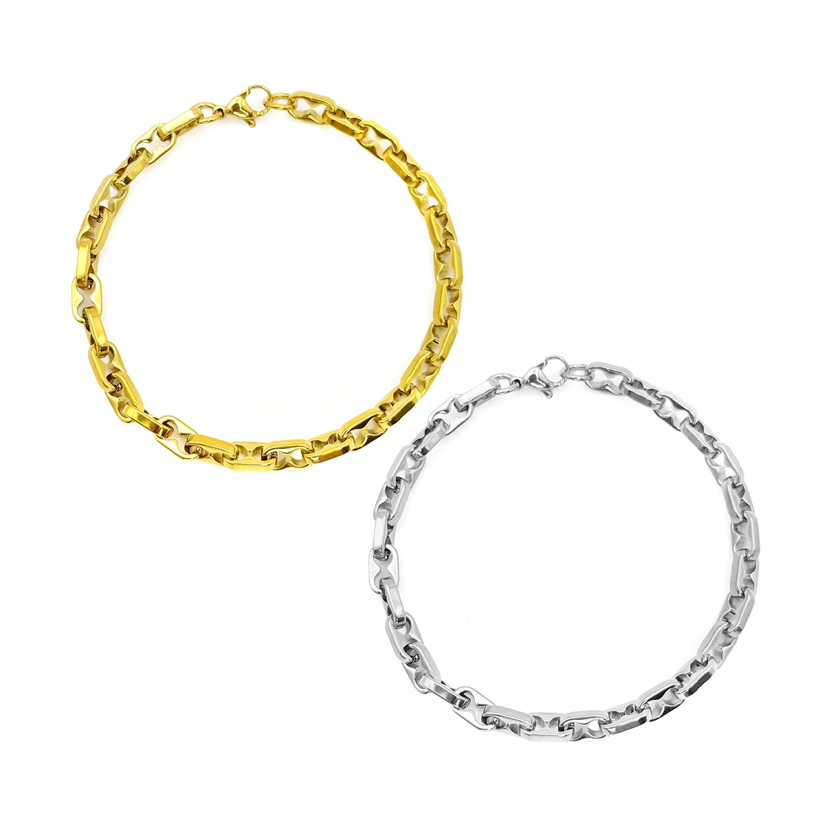 Pulsera Acero Esclava Eslabon Barco Ancho Moderna 6 mm