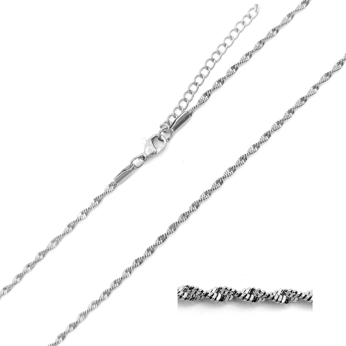 Cadena Acero Inox Semi Torzal Twist Moderna  2.2 mm