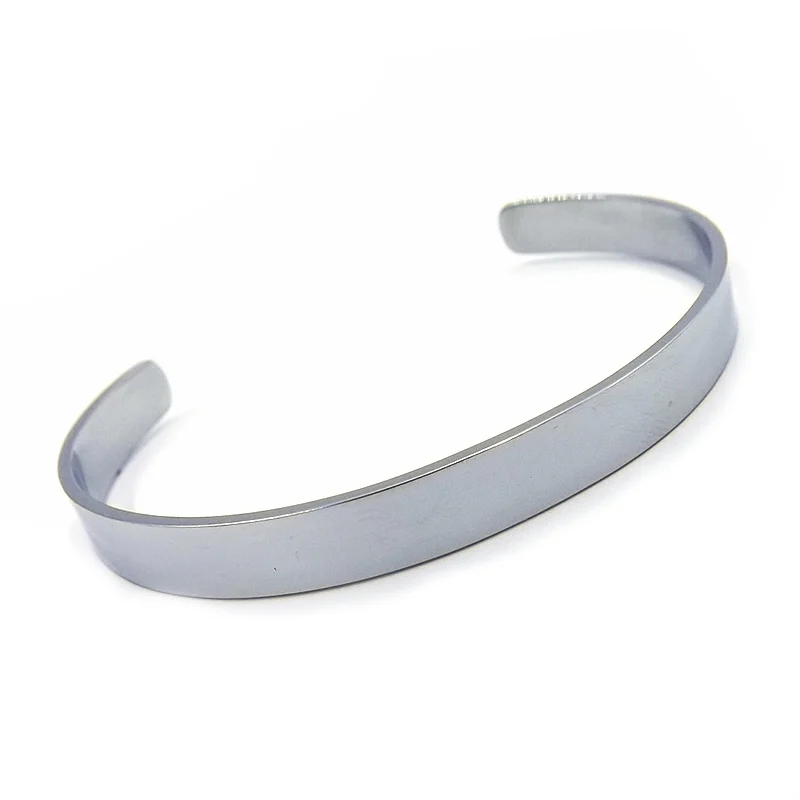 Pulsera de Acero Tipo Brazalete Unisex Liso para Grabar