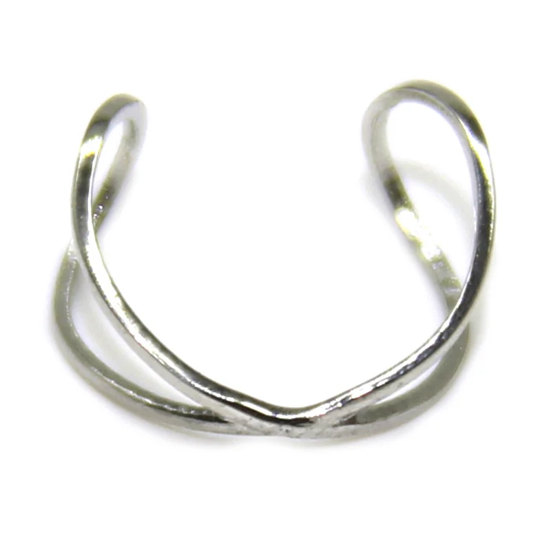 Ear Cuff Acero Inoxidable Plateado Silueta Infinito - aretes