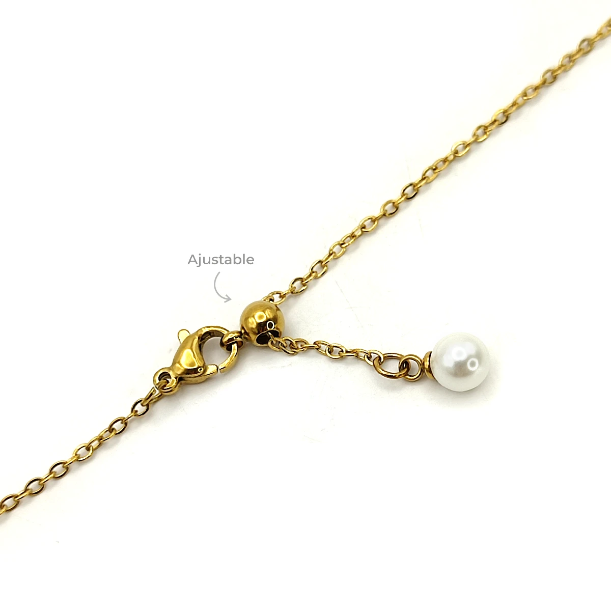 Collar Acero Dorado Medalla Virgen Guadalupe Ajustable