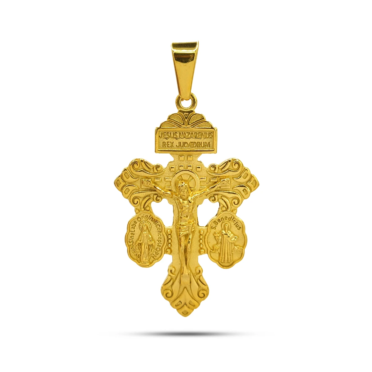 Dije Acero Cruz del Perdón San Benito Virgen Milagrosa