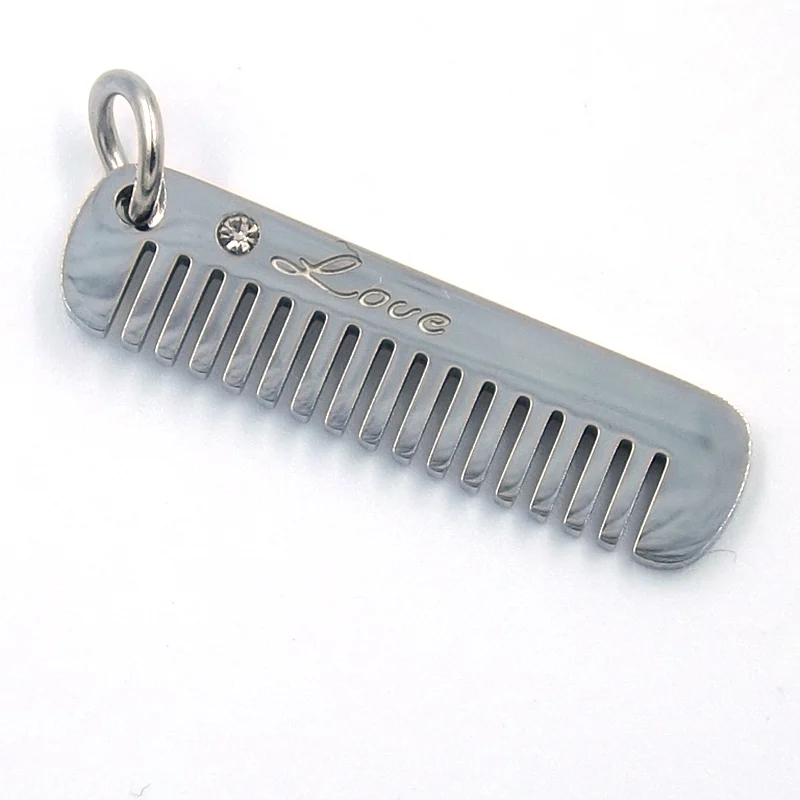 Dije de Acero Peine de Estilista Zirconia Love