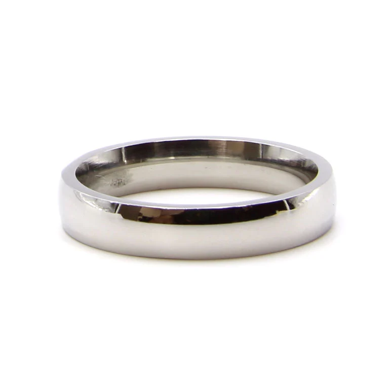 Anillo Acero Inoxidable Plateado Argolla Matrimonio 4 mm