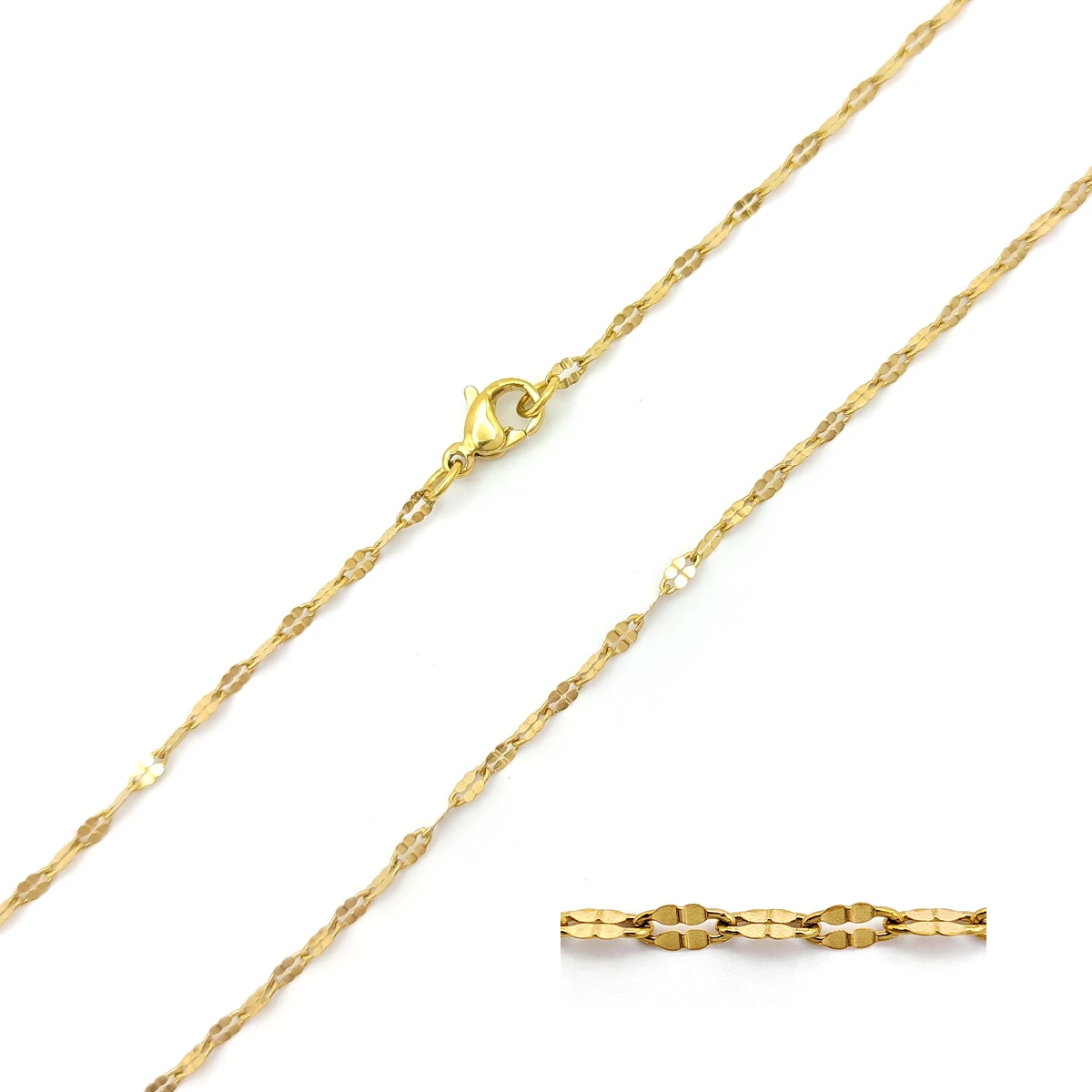 Cadena Acero Eslabón Petatillo Cuatro Petalos 1.5 mm