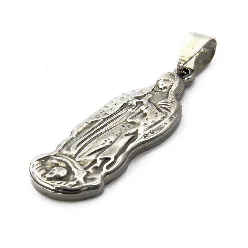 Dije Acero Plateado Virgen de Guadalupe Morenita Mexicana