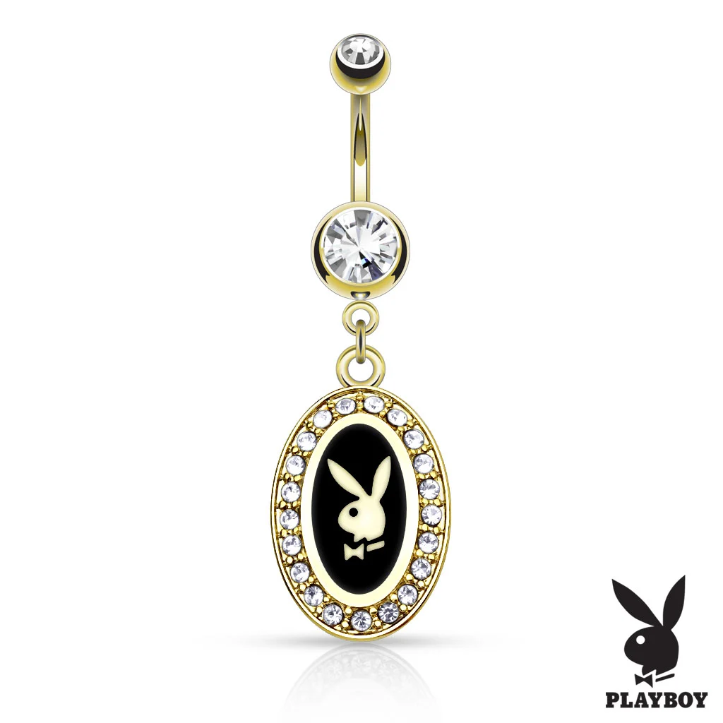 Piercing de Ombligo Medalla Playboy Dorada
