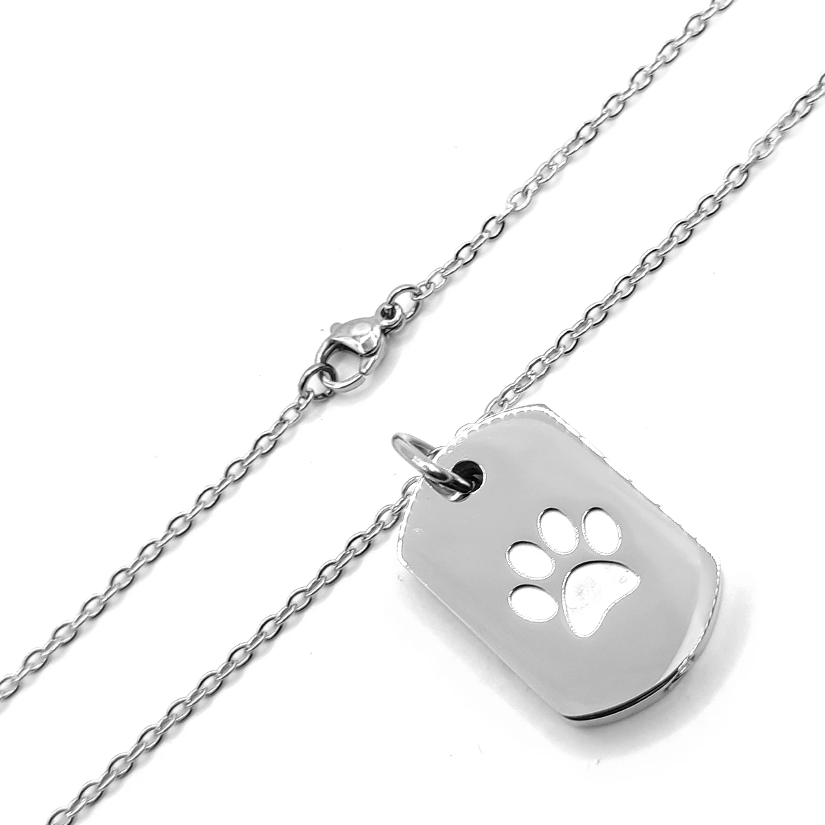 Collar Acero Plateado Urna Huella Mascota Para Grabado