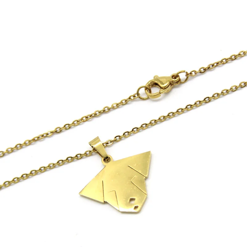 Set de Joyeria Acero Inoxidable Dorado Mascota Perrito